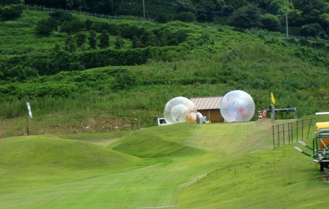  Descending on a zorbing ball zorbing